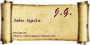Jehn Gyula névjegykártya