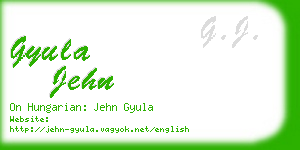 gyula jehn business card